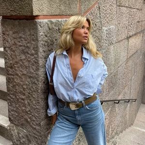 Djerf Avenue Breezy Shirt Blue